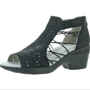 JBU by Jambu Womens Nelly Encore Black Vegan Leather Heel Sandals  Shoes NWT